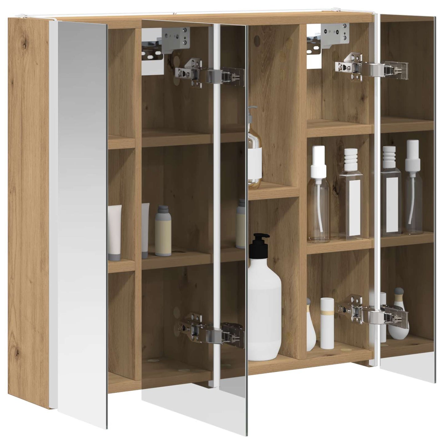 vidaXL Bathroom Mirror Cabinet Artisian Oak 63.5 x 15.5 x 60.5 cm