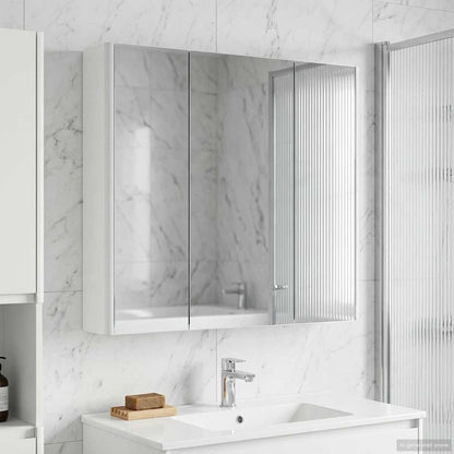 vidaXL Bathroom Mirror Cabinet with Shelf White 73.5 x 15.5 x 70 cm