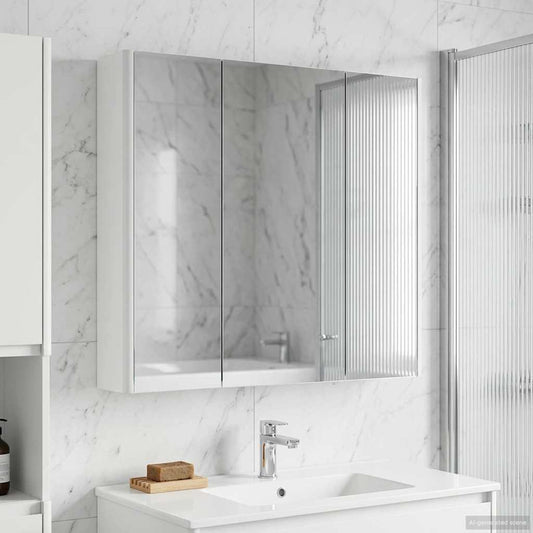 vidaXL Bathroom Mirror Cabinet with Shelf White 73.5 x 15.5 x 70 cm