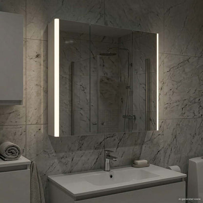 vidaXL Bathroom Mirror Cabinet with Shelf White 73.5 x 15.5 x 70 cm