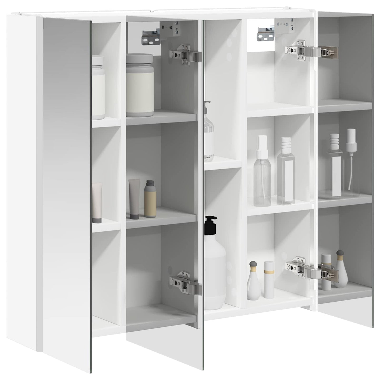 vidaXL Bathroom Mirror Cabinet with Shelf White 73.5 x 15.5 x 70 cm