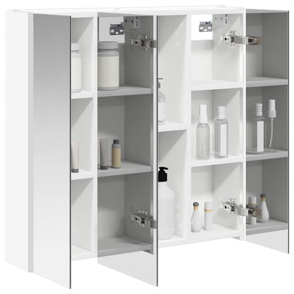 vidaXL Bathroom Mirror Cabinet with Shelf White 73.5 x 15.5 x 70 cm