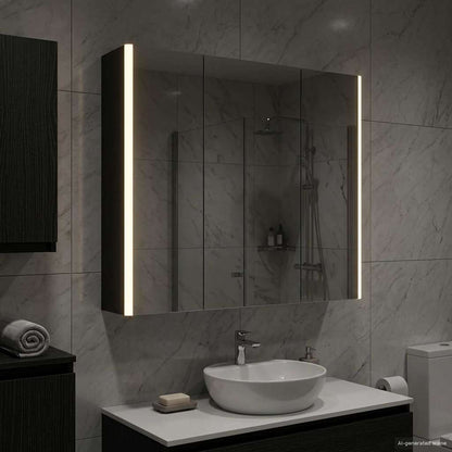 vidaXL Bathroom Mirror Cabinet with Door Black Oak 73.5 x 15.5 x 70 cm