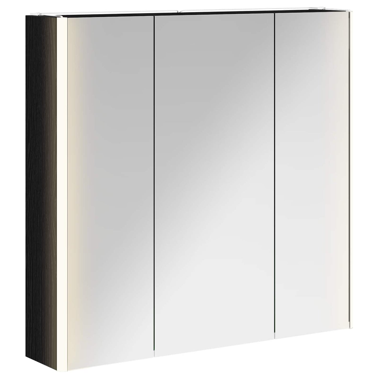 vidaXL Bathroom Mirror Cabinet with Door Black Oak 73.5 x 15.5 x 70 cm