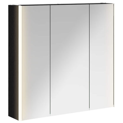 vidaXL Bathroom Mirror Cabinet with Door Black Oak 73.5 x 15.5 x 70 cm