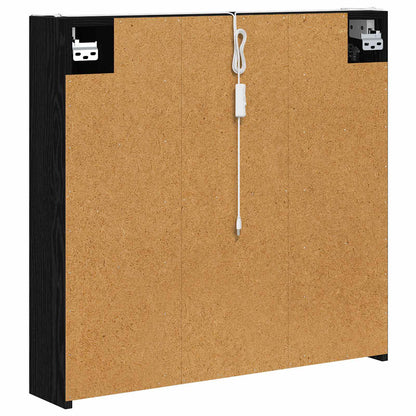 vidaXL Bathroom Mirror Cabinet with Door Black Oak 73.5 x 15.5 x 70 cm