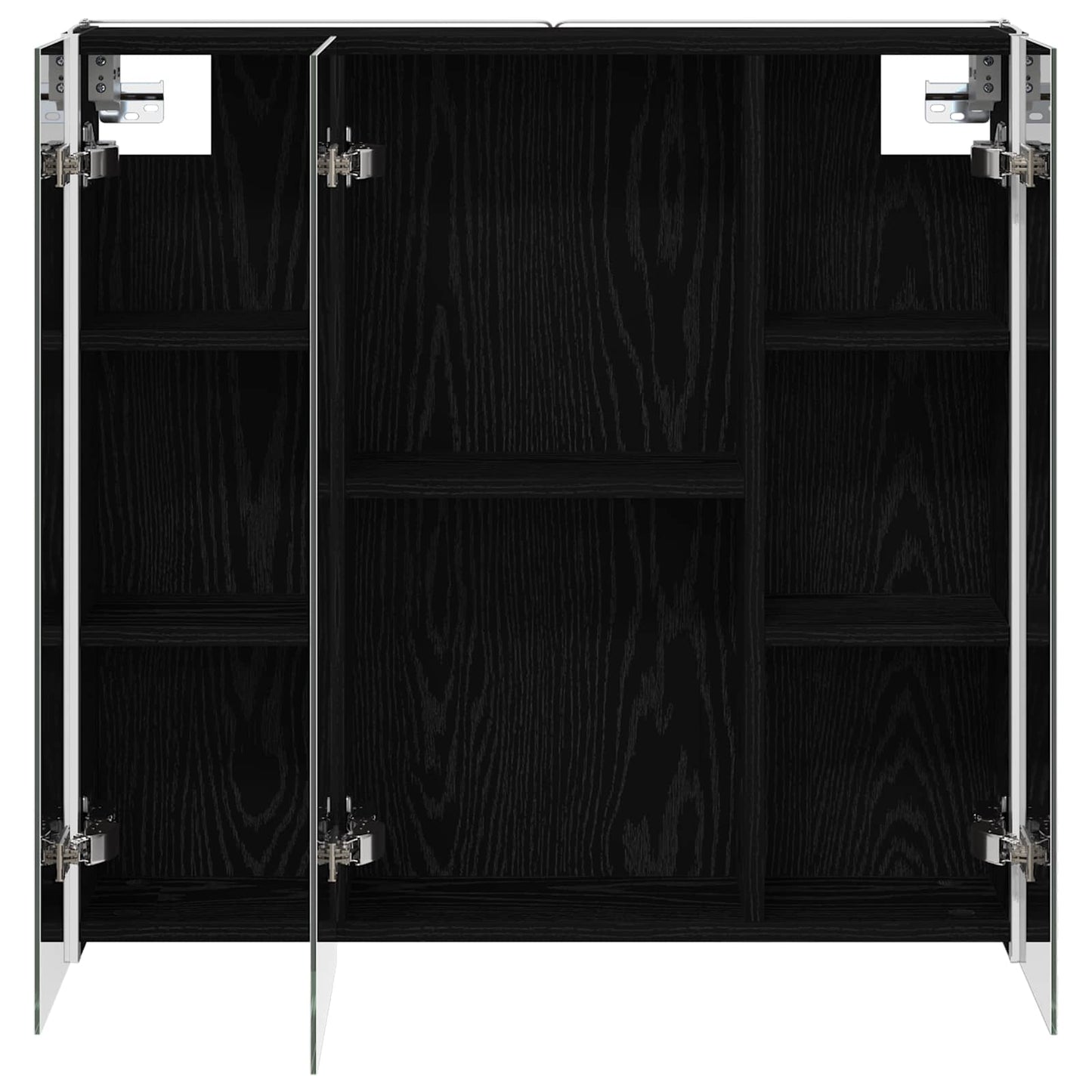vidaXL Bathroom Mirror Cabinet with Door Black Oak 73.5 x 15.5 x 70 cm