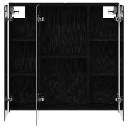 vidaXL Bathroom Mirror Cabinet with Door Black Oak 73.5 x 15.5 x 70 cm