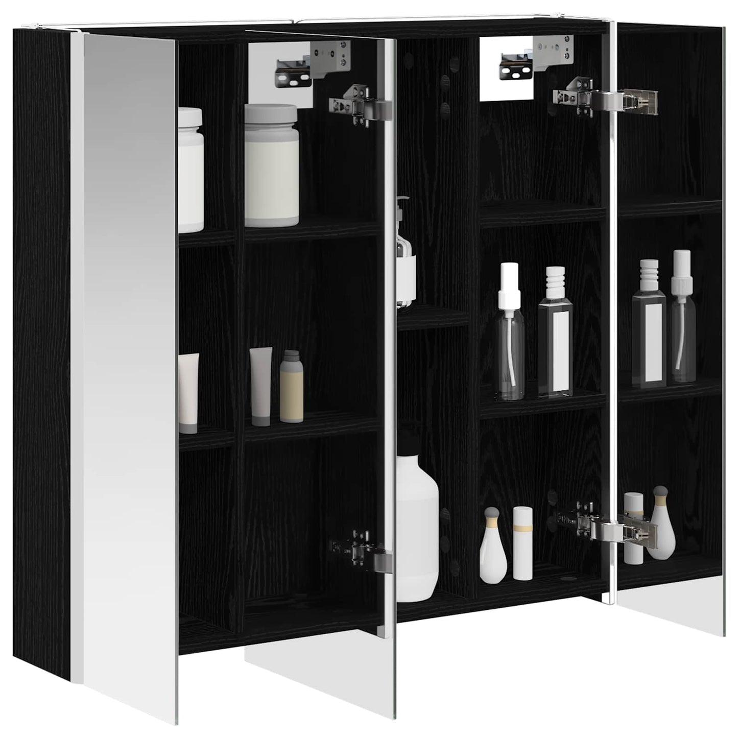 vidaXL Bathroom Mirror Cabinet with Door Black Oak 73.5 x 15.5 x 70 cm