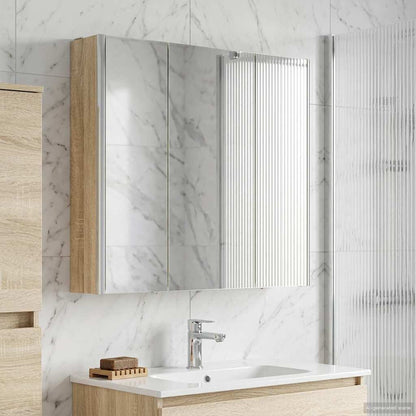vidaXL Bathroom Mirror Cabinet Sonoma Oak 73.5 x 15.5 x 70 cm