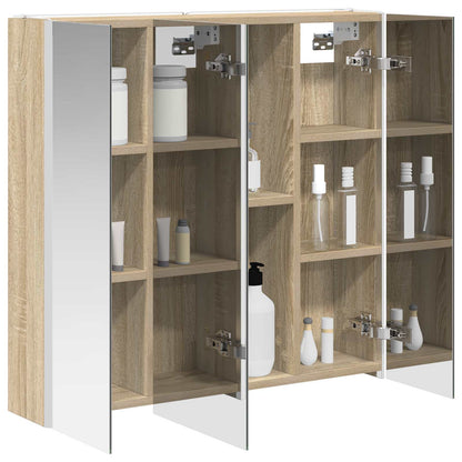 vidaXL Bathroom Mirror Cabinet Sonoma Oak 73.5 x 15.5 x 70 cm