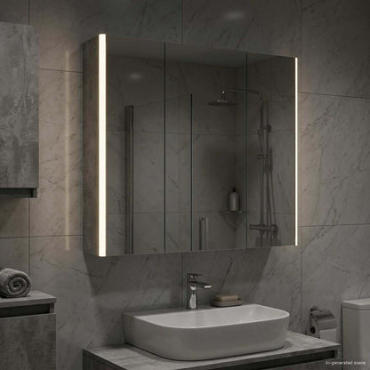 vidaXL Bathroom Mirror Cabinet Concrete Grey 73.5 x 15.5 x 70 cm