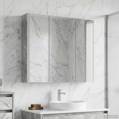 vidaXL Bathroom Mirror Cabinet Concrete Grey 73.5 x 15.5 x 70 cm