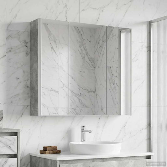 vidaXL Bathroom Mirror Cabinet Concrete Grey 73.5 x 15.5 x 70 cm