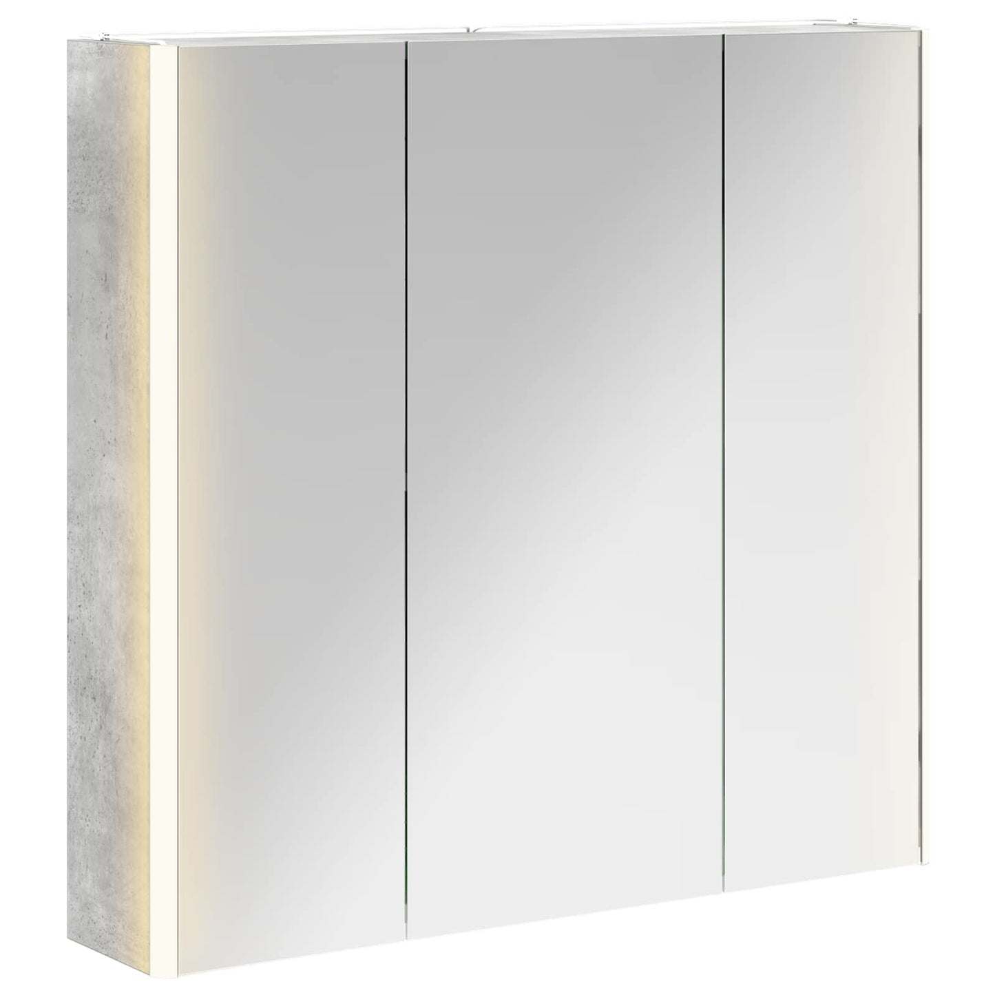 vidaXL Bathroom Mirror Cabinet Concrete Grey 73.5 x 15.5 x 70 cm