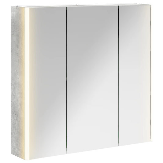 vidaXL Bathroom Mirror Cabinet Concrete Grey 73.5 x 15.5 x 70 cm