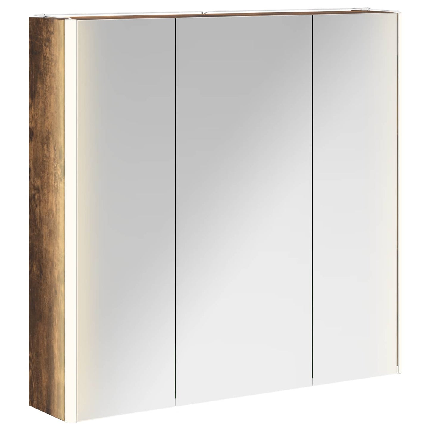 vidaXL Bathroom Mirror Cabinet Smoked Oak 73.5 x 15.5 x 70 cm