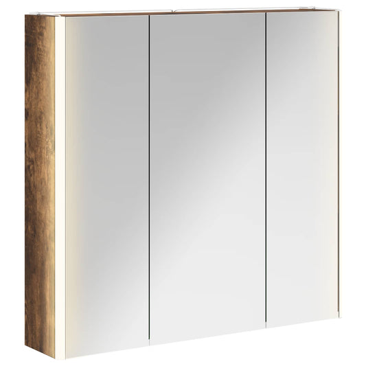 vidaXL Bathroom Mirror Cabinet Smoked Oak 73.5 x 15.5 x 70 cm