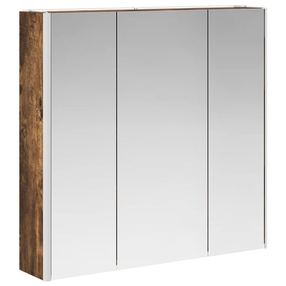 vidaXL Bathroom Mirror Cabinet Smoked Oak 73.5 x 15.5 x 70 cm
