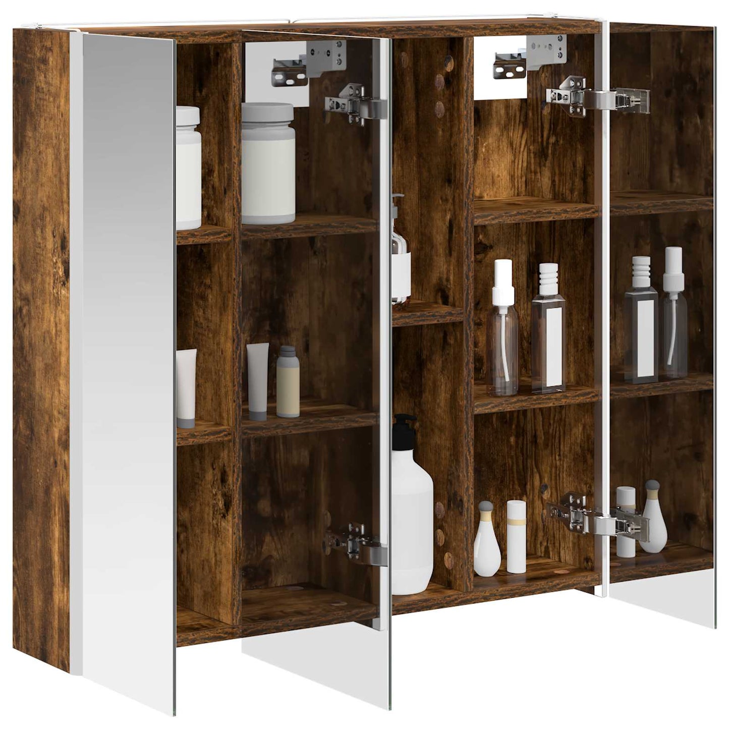 vidaXL Bathroom Mirror Cabinet Smoked Oak 73.5 x 15.5 x 70 cm
