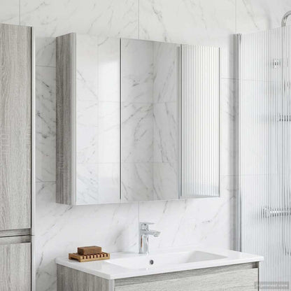 vidaXL Bathroom Mirror Cabinet Grey Sonoma 73.5 x 15.5 x 70 cm