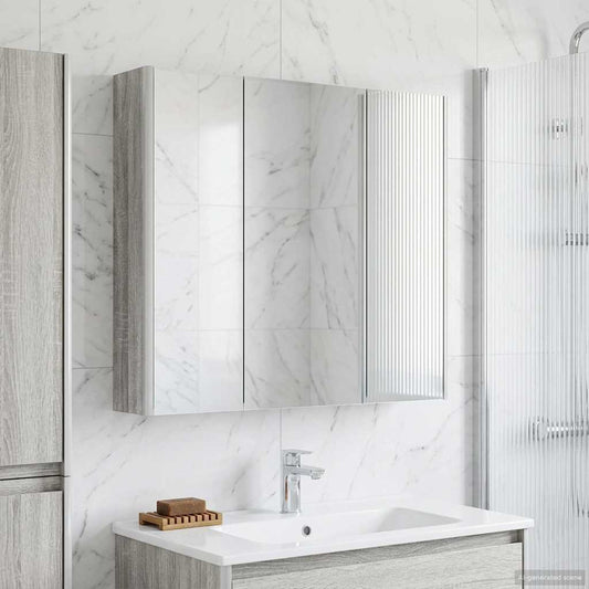 vidaXL Bathroom Mirror Cabinet Grey Sonoma 73.5 x 15.5 x 70 cm