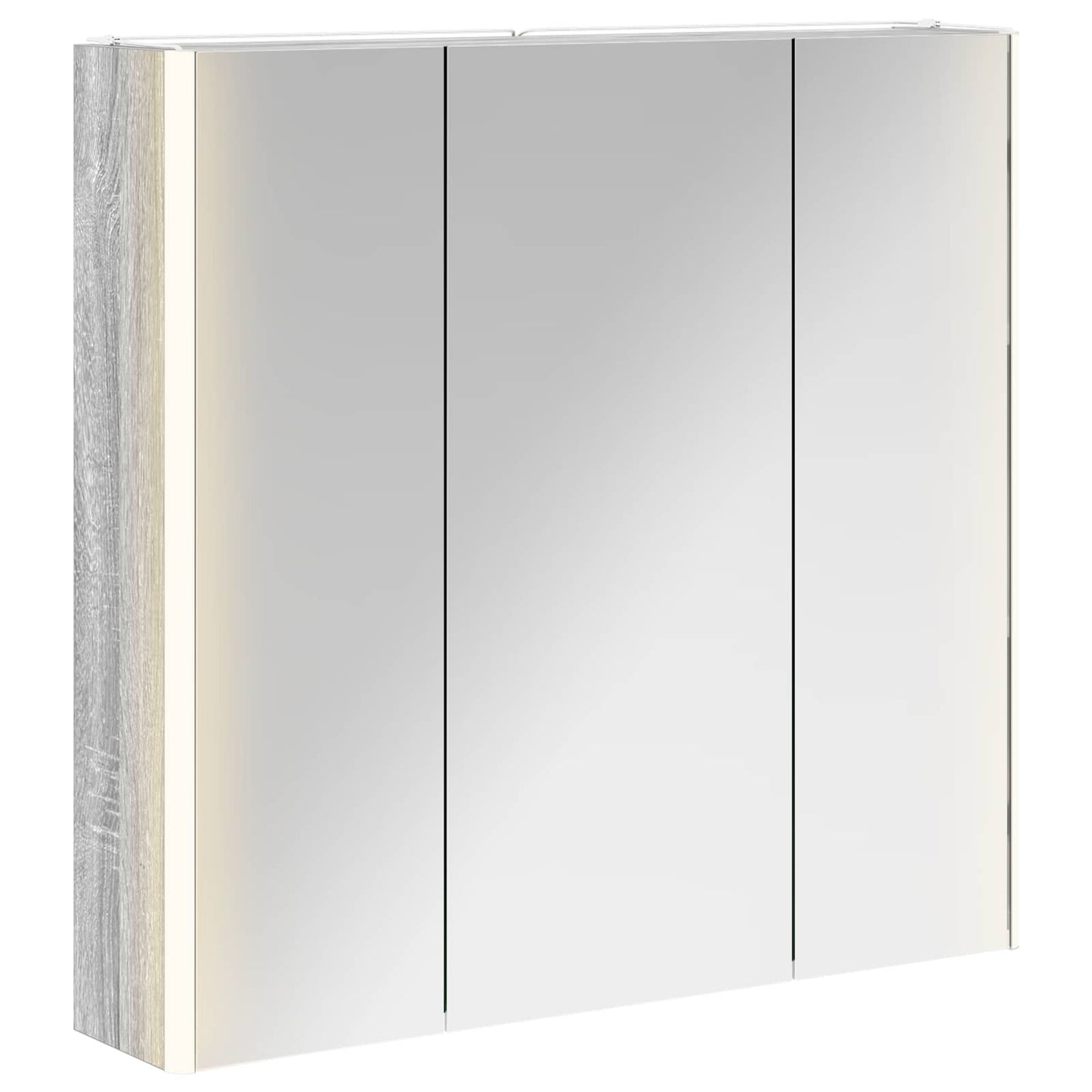 vidaXL Bathroom Mirror Cabinet Grey Sonoma 73.5 x 15.5 x 70 cm