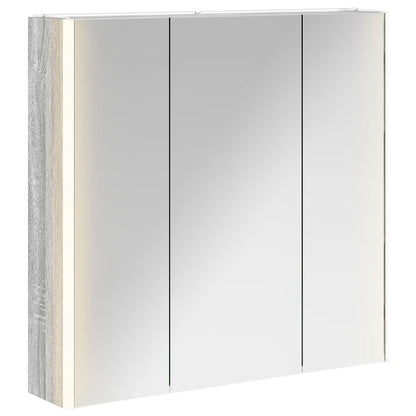 vidaXL Bathroom Mirror Cabinet Grey Sonoma 73.5 x 15.5 x 70 cm