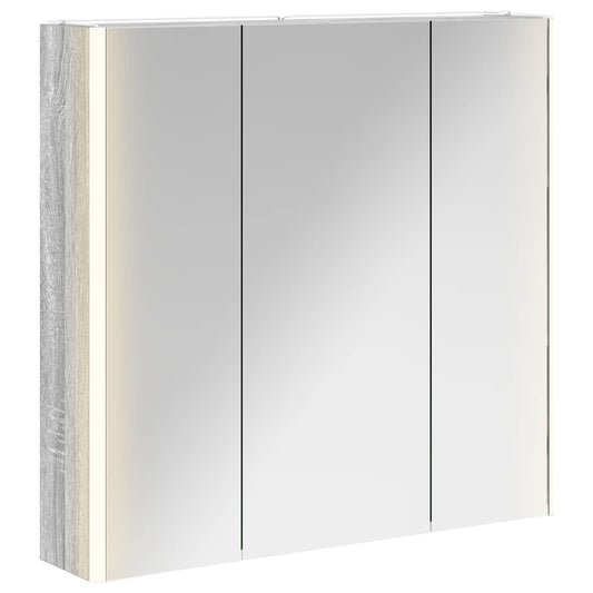 vidaXL Bathroom Mirror Cabinet Grey Sonoma 73.5 x 15.5 x 70 cm