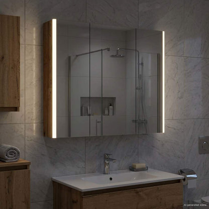 vidaXL Bathroom Mirror Cabinet with Shelf Old Wood 73.5 x 15.5 x 70 cm