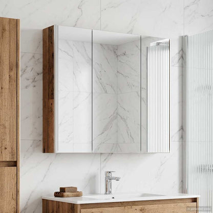 vidaXL Bathroom Mirror Cabinet with Shelf Old Wood 73.5 x 15.5 x 70 cm