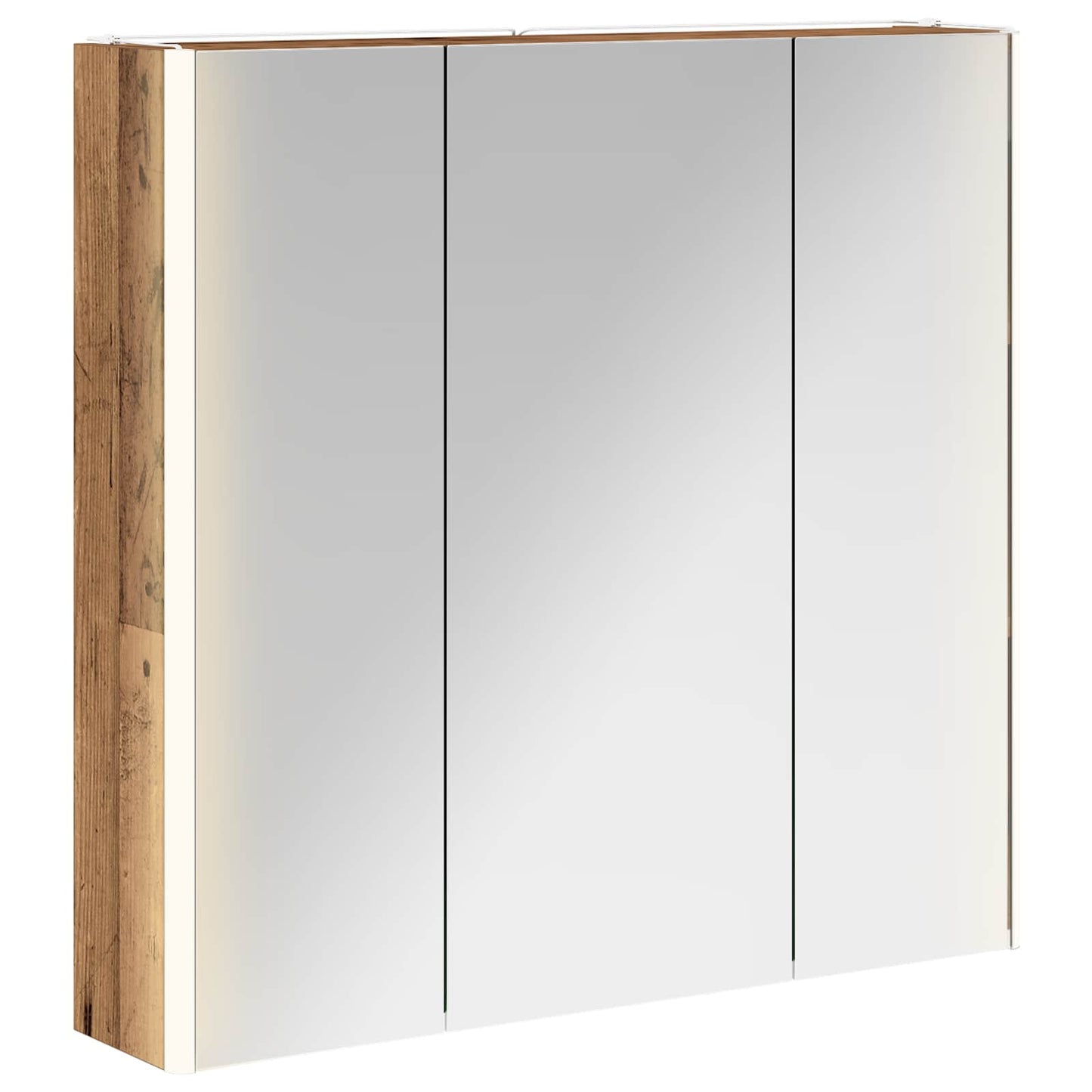 vidaXL Bathroom Mirror Cabinet with Shelf Old Wood 73.5 x 15.5 x 70 cm