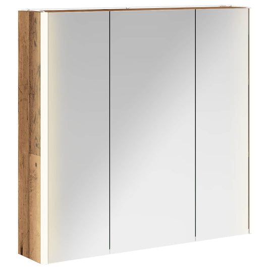 vidaXL Bathroom Mirror Cabinet with Shelf Old Wood 73.5 x 15.5 x 70 cm