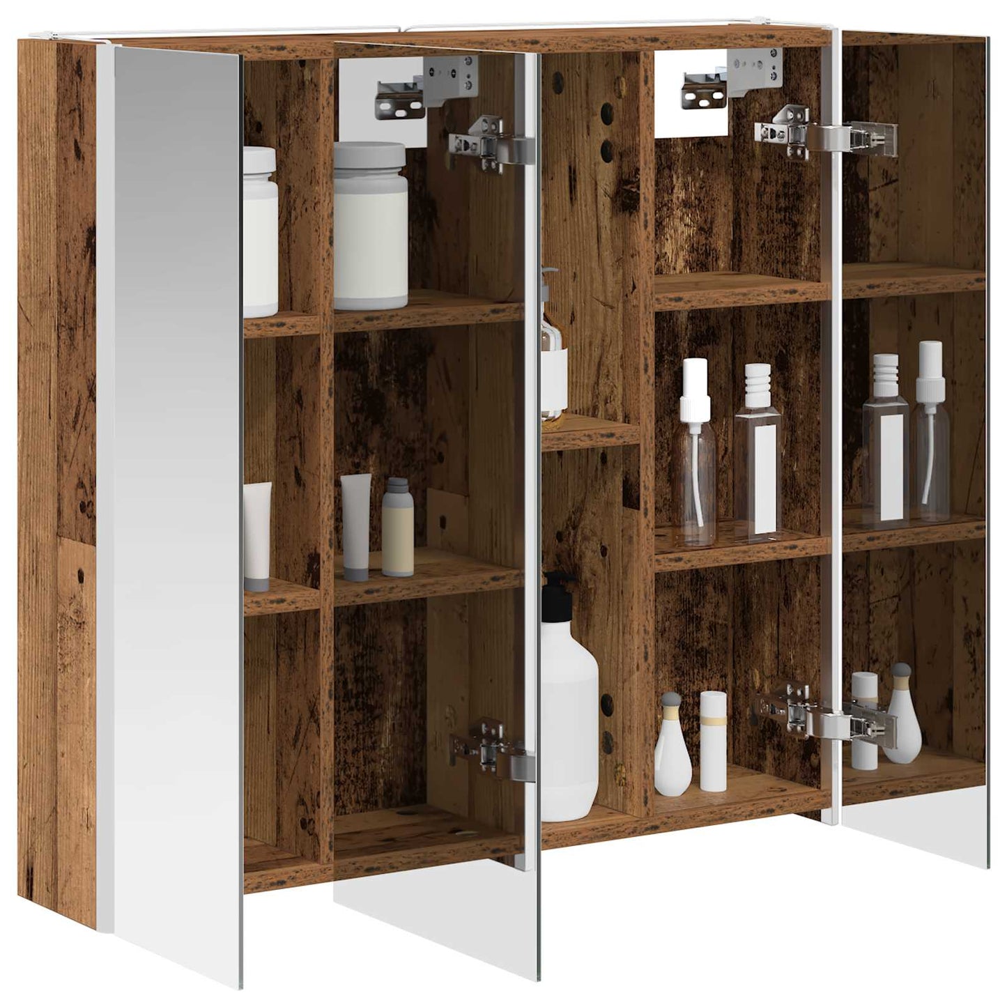 vidaXL Bathroom Mirror Cabinet with Shelf Old Wood 73.5 x 15.5 x 70 cm