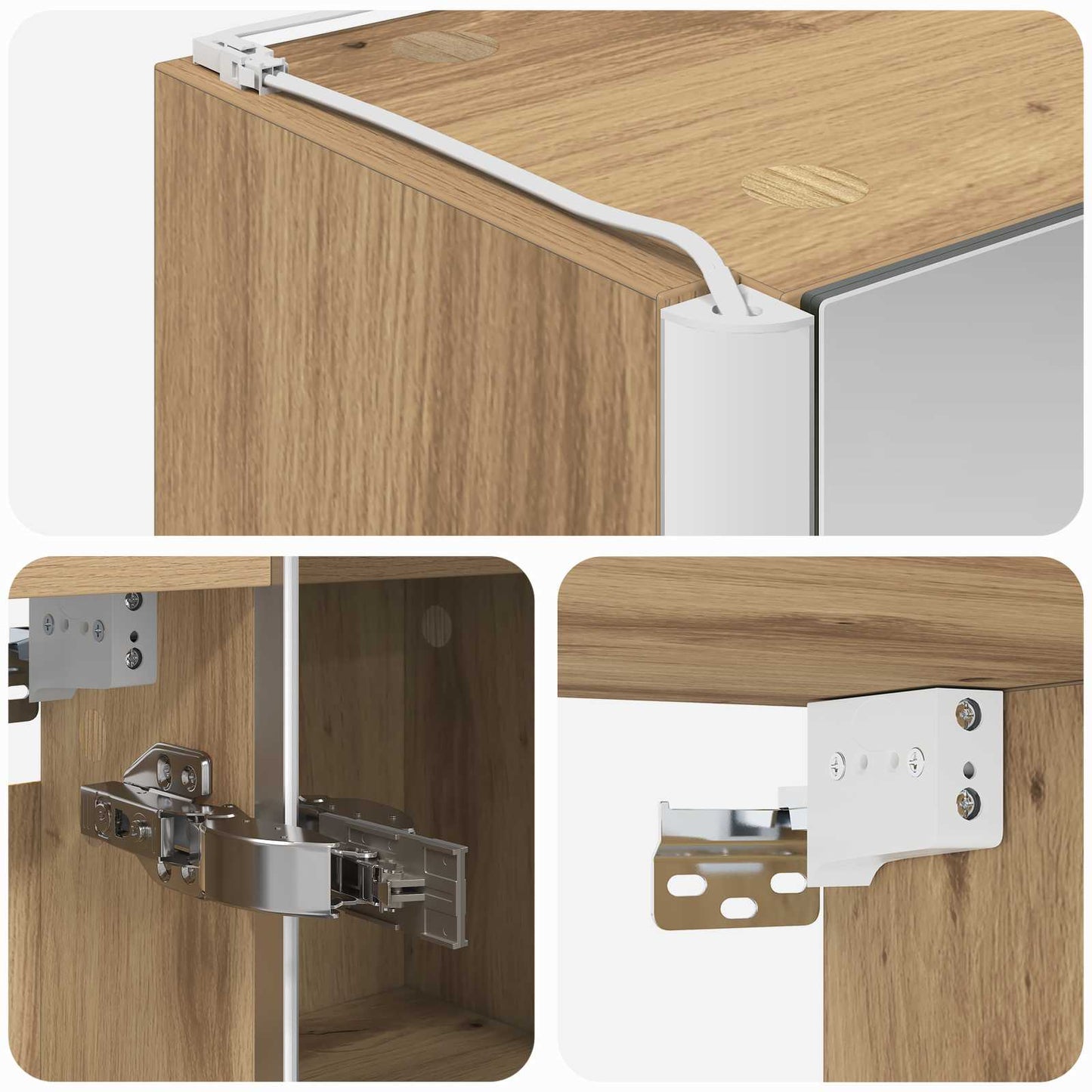 vidaXL Bathroom Mirror Cabinet Artisian Oak 73.5 x 15.5 x 70 cm