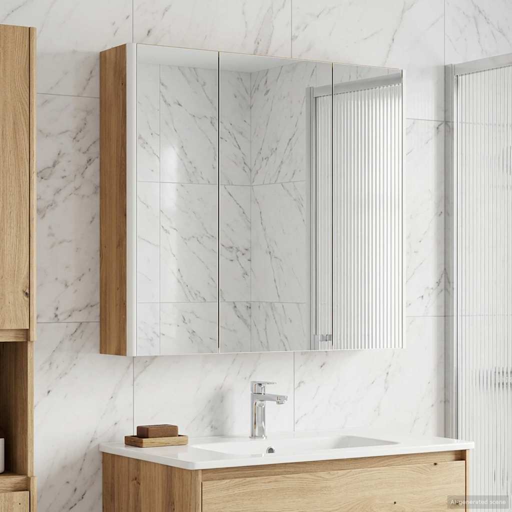 vidaXL Bathroom Mirror Cabinet Artisian Oak 73.5 x 15.5 x 70 cm