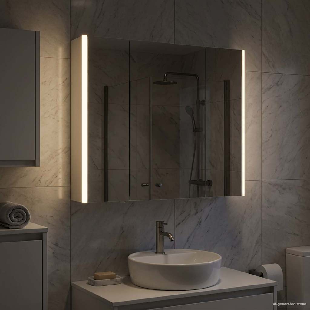 vidaXL Bathroom Mirror Cabinet White 83.5 x 15.5 x 70 cm