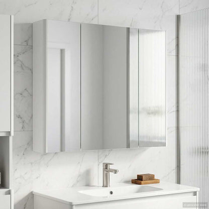 vidaXL Bathroom Mirror Cabinet White 83.5 x 15.5 x 70 cm