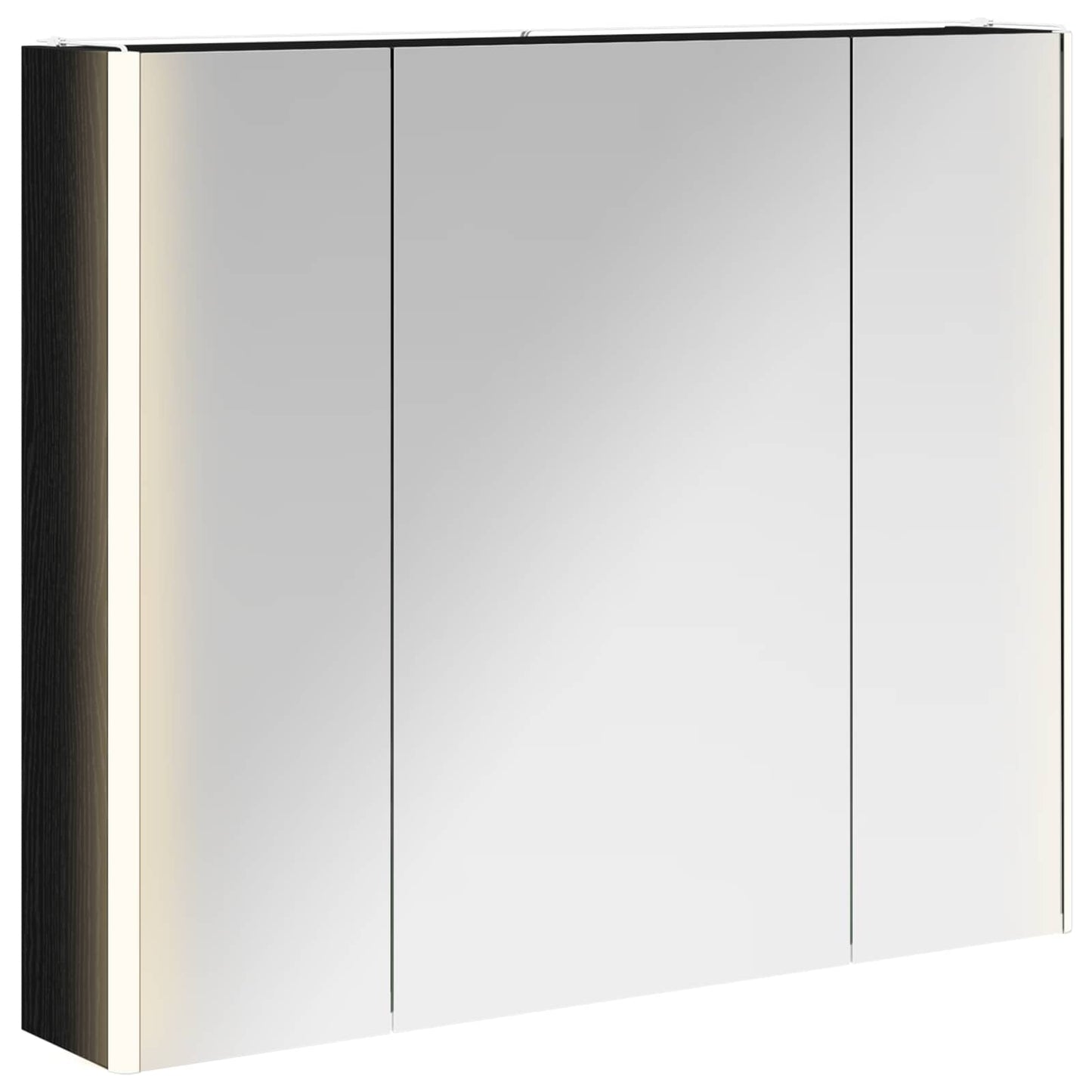 vidaXL Bathroom Mirror Cabinet Black Oak 83.5 x 15.5 x 70 cm