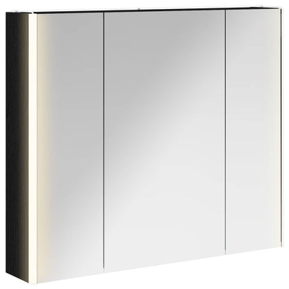 vidaXL Bathroom Mirror Cabinet Black Oak 83.5 x 15.5 x 70 cm