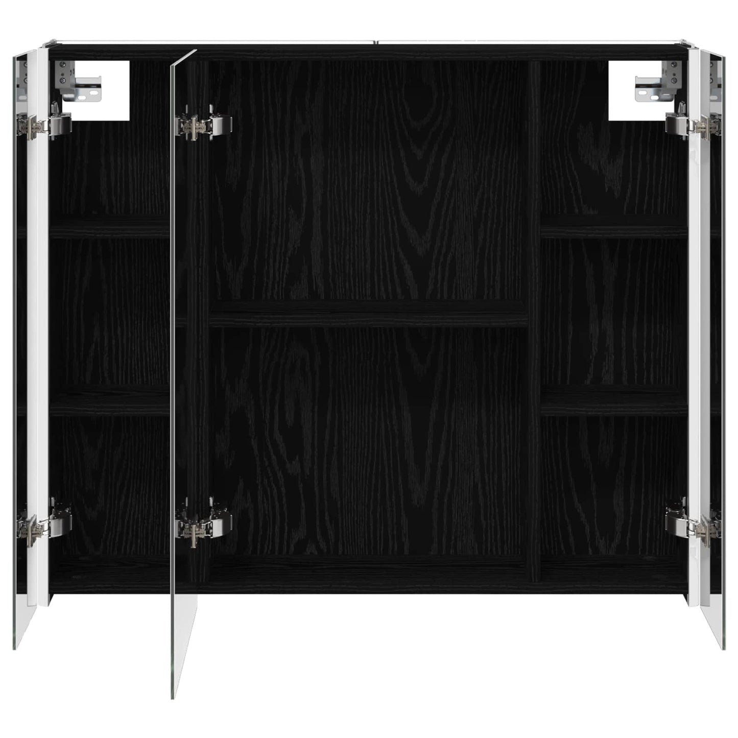 vidaXL Bathroom Mirror Cabinet Black Oak 83.5 x 15.5 x 70 cm