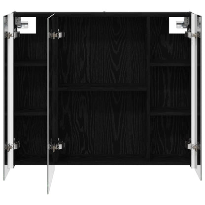 vidaXL Bathroom Mirror Cabinet Black Oak 83.5 x 15.5 x 70 cm