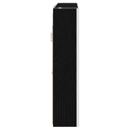 vidaXL Bathroom Mirror Cabinet Black Oak 83.5 x 15.5 x 70 cm