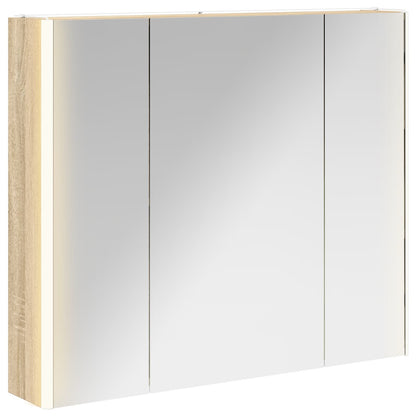 vidaXL Bathroom Mirror Cabinet Sonoma Oak 83.5 x 15.5 x 70 cm