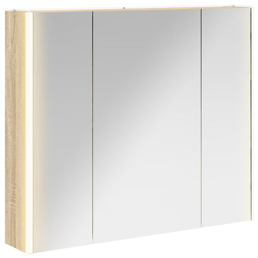 vidaXL Bathroom Mirror Cabinet Sonoma Oak 83.5 x 15.5 x 70 cm