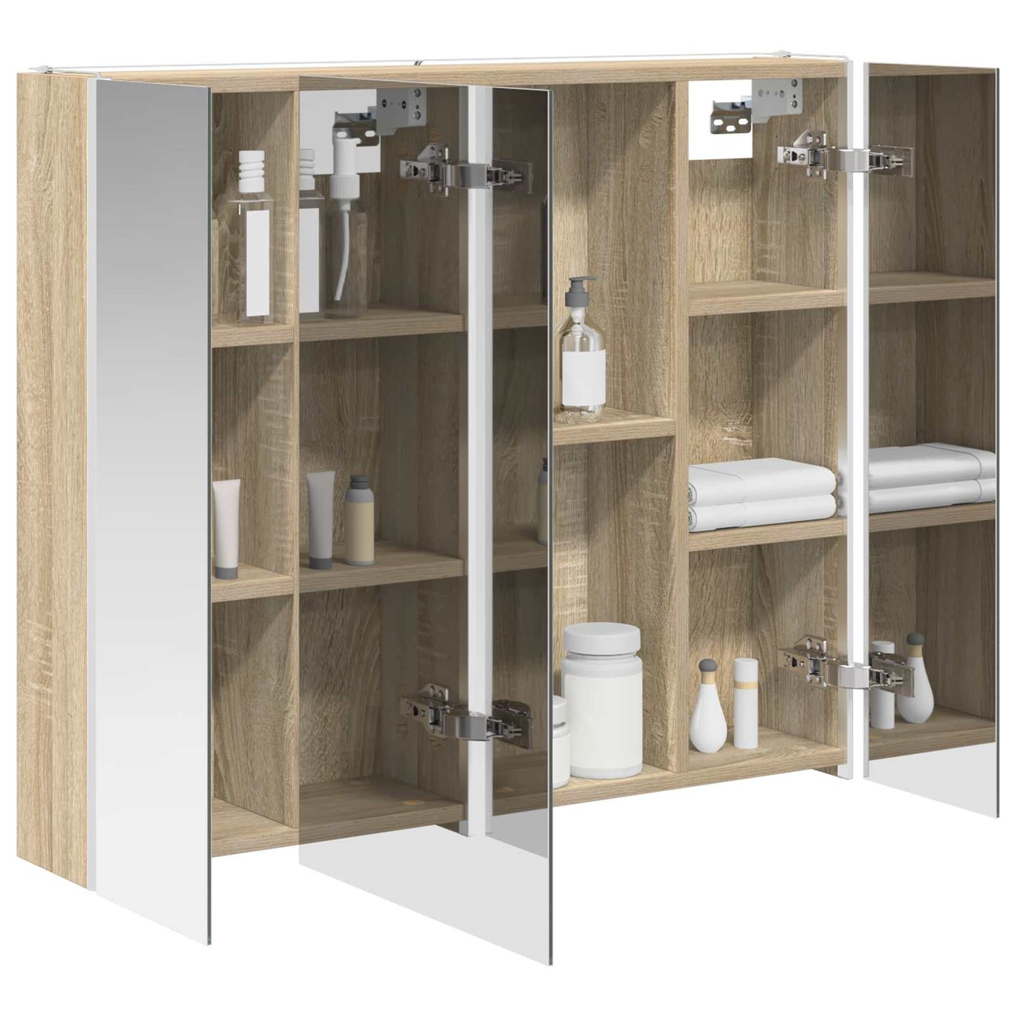vidaXL Bathroom Mirror Cabinet Sonoma Oak 83.5 x 15.5 x 70 cm