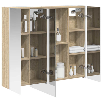 vidaXL Bathroom Mirror Cabinet Sonoma Oak 83.5 x 15.5 x 70 cm