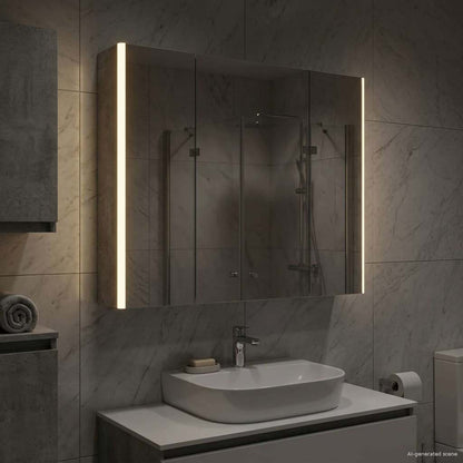 vidaXL Bathroom Mirror Cabinet Concrete Grey 83.5 x 15.5 x 70 cm