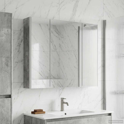 vidaXL Bathroom Mirror Cabinet Concrete Grey 83.5 x 15.5 x 70 cm