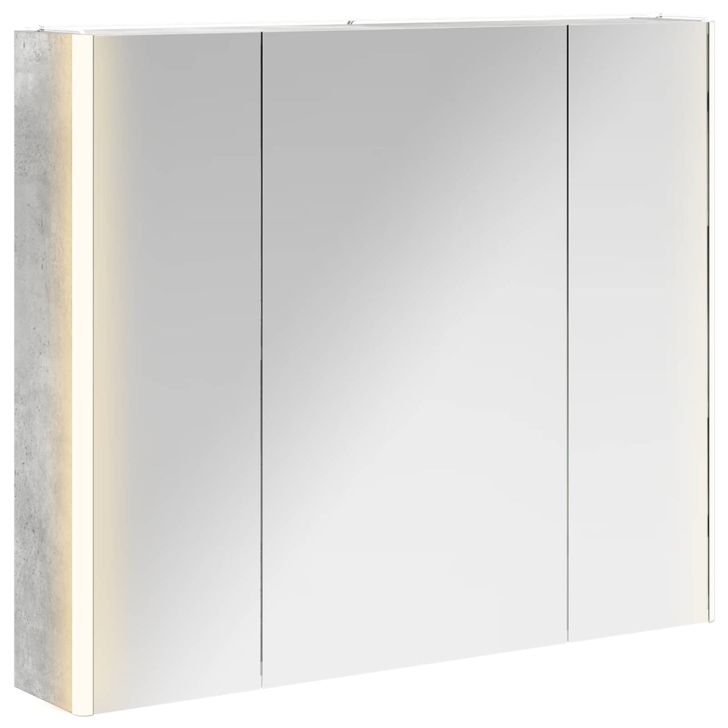 vidaXL Bathroom Mirror Cabinet Concrete Grey 83.5 x 15.5 x 70 cm